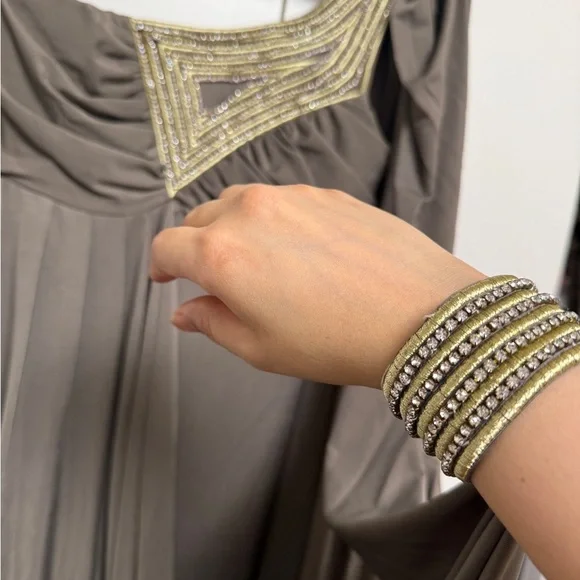 Elegant One-Shoulder Dress in Taupe - Picture 7 of 13